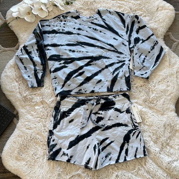 LACAUSA Set Sweatshirt & Shorts Tie Dye Size M - Picture 1 of 10